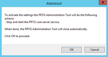 PRTG Administration Tool: Restart Services